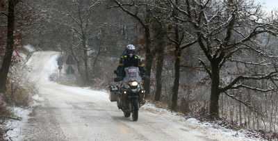 Conduccion de moto en invierno